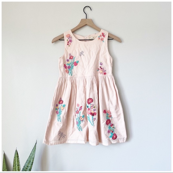 Peek Other - Peek Pink Embroidered Flower & Dragonfly Open Back Bow Dress